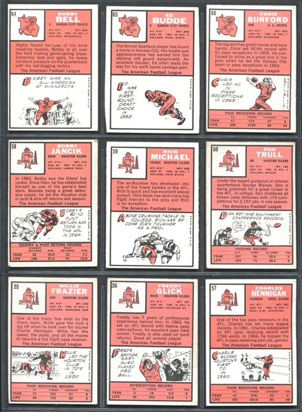 1966 Topps Football Lot of (71) Cards