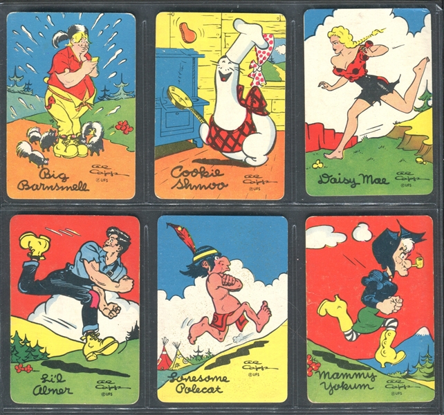 1940's Comic Traders Lil' Abner Complete Set of (10) Dog Patch Backed Cards