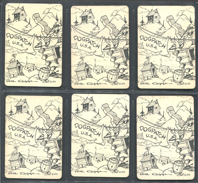 1940's Comic Traders Lil' Abner Complete Set of (10) Dog Patch Backed Cards