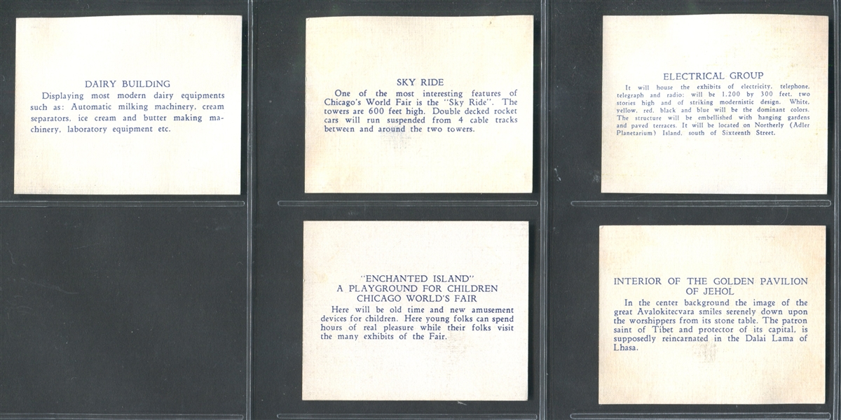 R30-2 Chicago World's Fair : Century of Progress Complete Set of (32) Cards