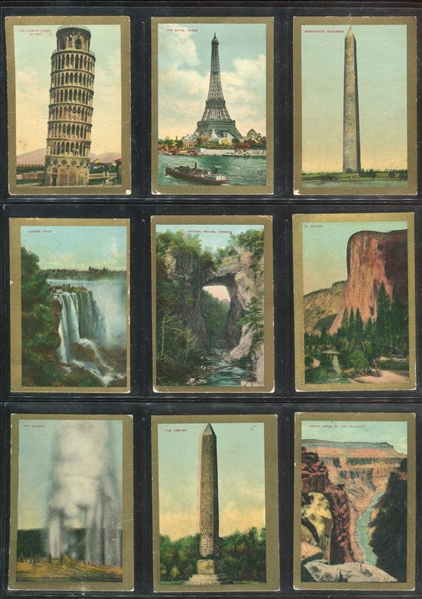 T99 Sights and Scenes of the World Mixed Back Near Set of (49/50) Cards