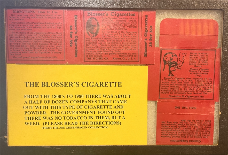 Quack Medicine Blosser's Cigarettes with Medicinal Asthmatic Claim