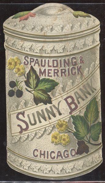 Vintage Spalding & Merrick Sunny Bank Die Cut Advertising Trade Card