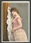 Vintage Old Judge Trade Card - Woman in Pink Dress