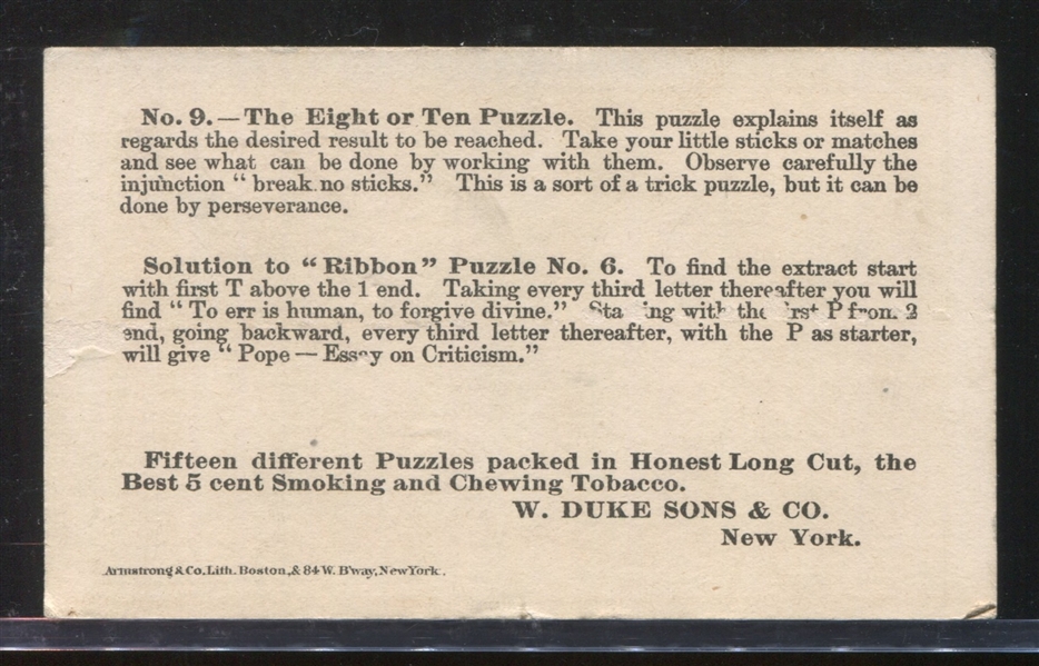 N125 Duke Honest Long Cut Puzzles #9 The Eight or Ten Puzzle