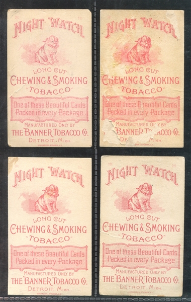 N453 Banner Tobacco Night Watch Actresses Lot of (4) 