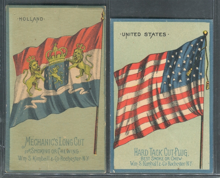 N195 Kimball National Flags Lot of (10) Different Cards