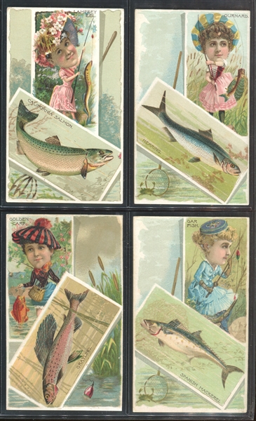 N108 Duke Honest Long Cut Fishes and Fishers Lot of (8) Cards