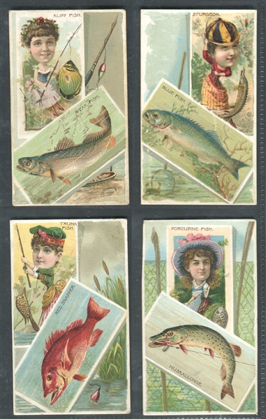 N108 Duke Honest Long Cut Fishes and Fishers Lot of (8) Cards