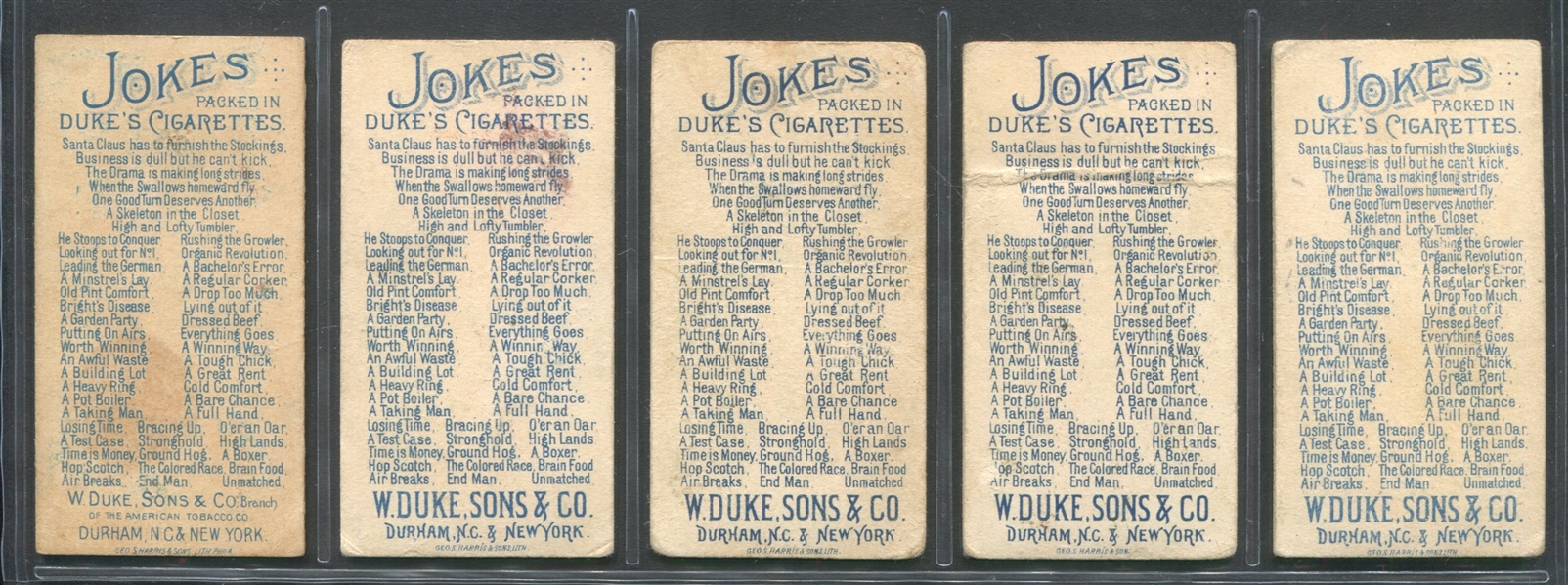 N81 Duke Jokes Complete Set of (50) Cards