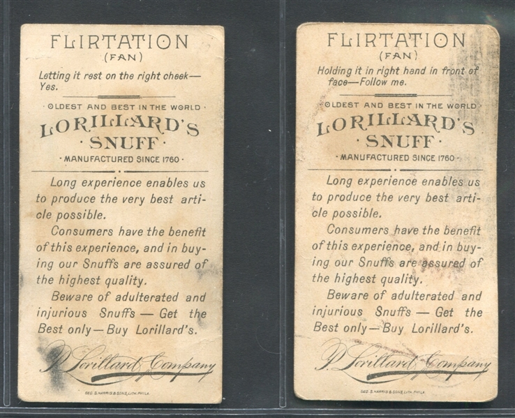 N260 Lorillard Types of Flirtation Lot of (2) Different