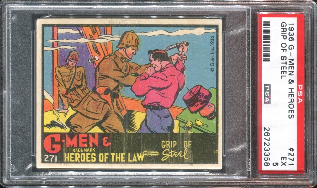 R60 Gum Inc G-Men and the Heroes of the Law #271 Grip of Steel PSA5 EX