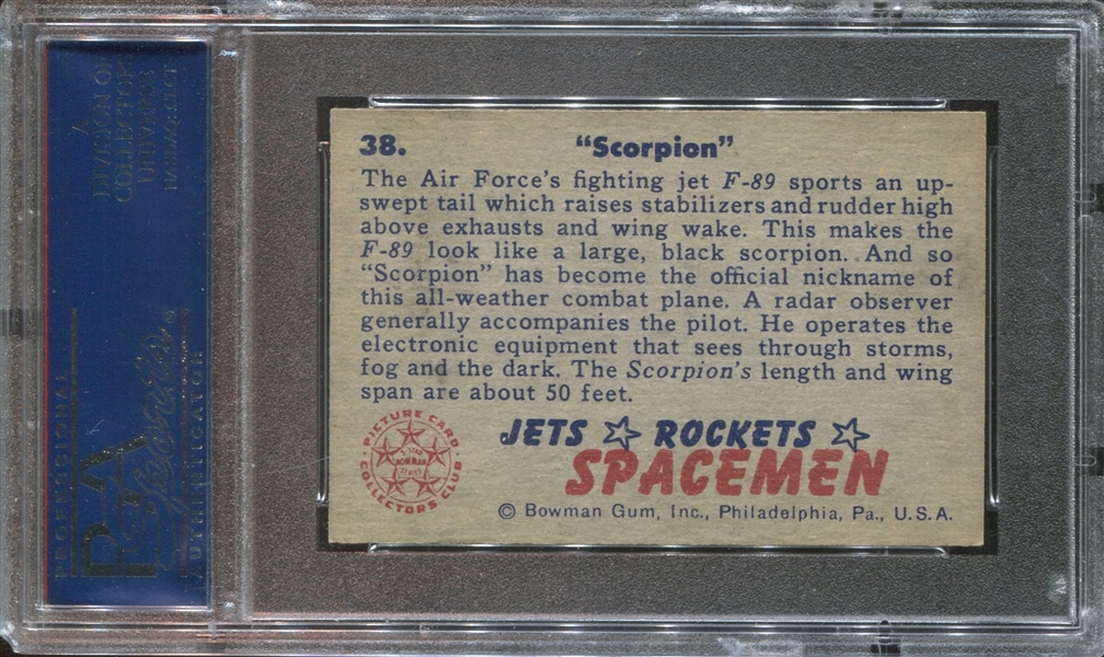 1951 Bowman Jets, Rockets and Spacemen #38 Scorpion PSA6 EX-MT