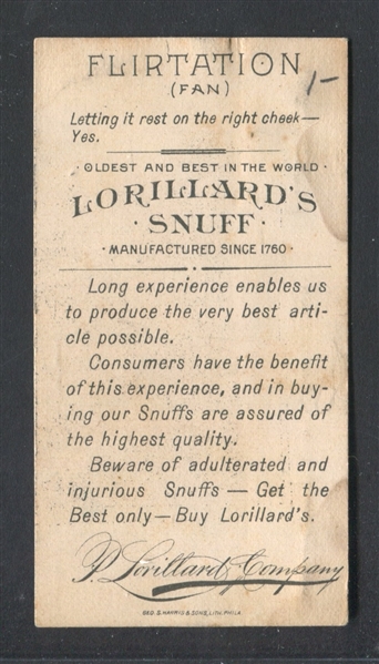 N260 Lorillard Types of Flirtation (Fan) Type Card