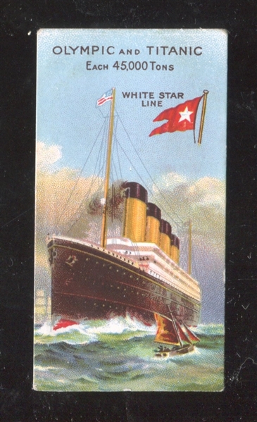 1911 Cadbury's Cocoa Largest Steamers Olympic and Titanic Key Card