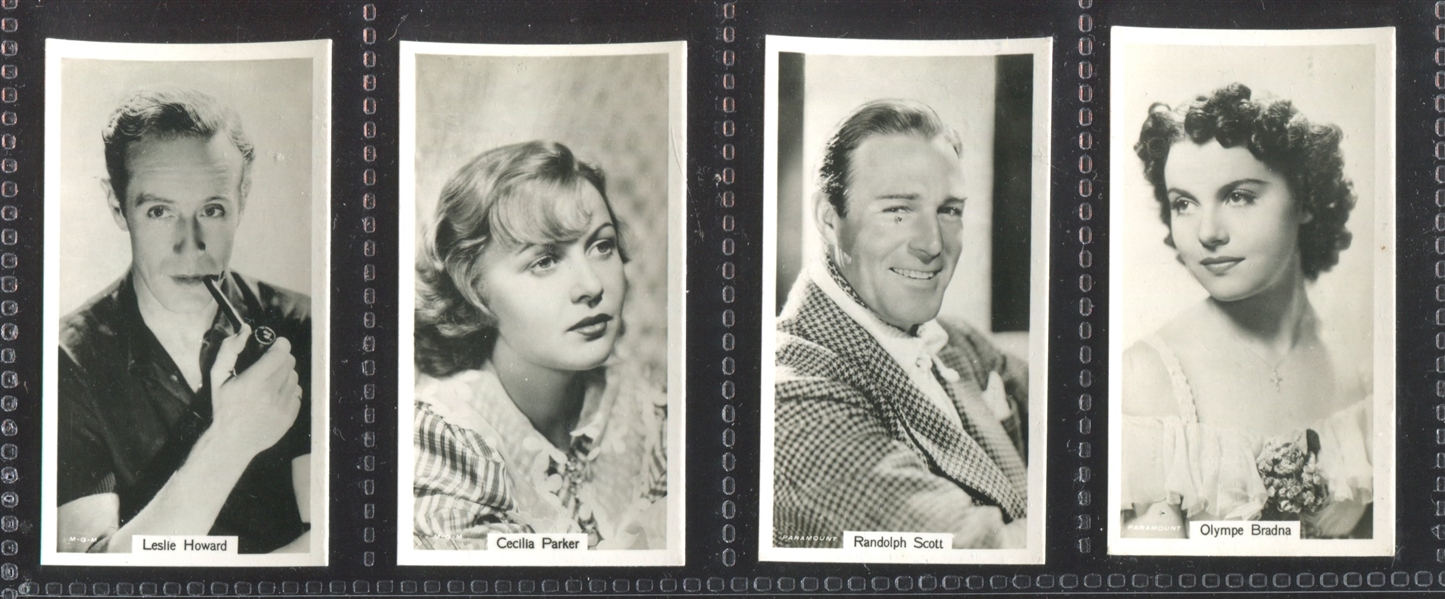 1939 R. J. Lea Famous Film Stars Complete Set of (54) Cards With Gable, Stewart and More