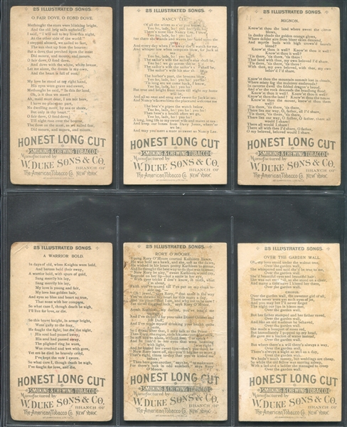 N116 Duke Honest Long Cut Illustrated Songs Lot of (14) Cards