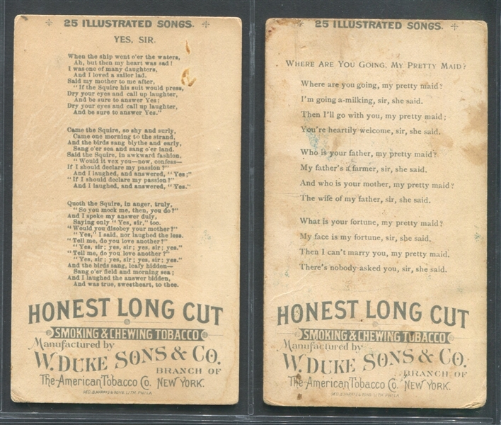 N116 Duke Honest Long Cut Illustrated Songs Lot of (14) Cards