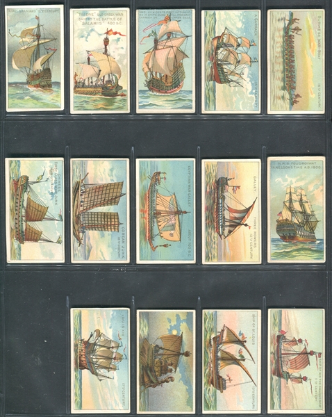 T418 American Tobacco Cards Ancient Ships (Series I) Near set (22/25) Plus (15) Duplicates