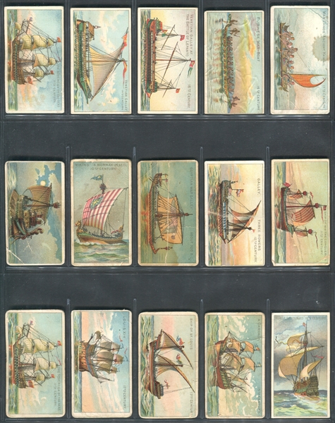 T418 American Tobacco Cards Ancient Ships (Series I) Near set (22/25) Plus (15) Duplicates