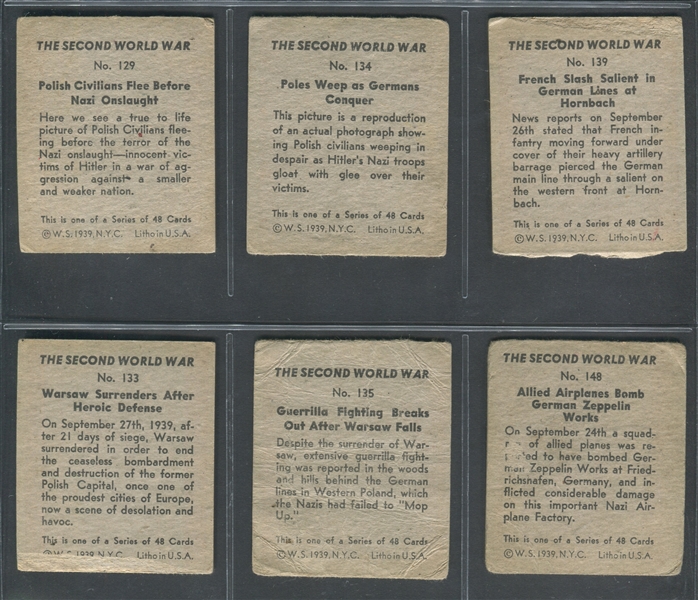 R126 W.S.N.Y. Second World War Lot of (12) Cards