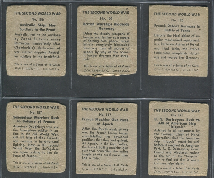 R126 W.S.N.Y. Second World War Lot of (12) Cards