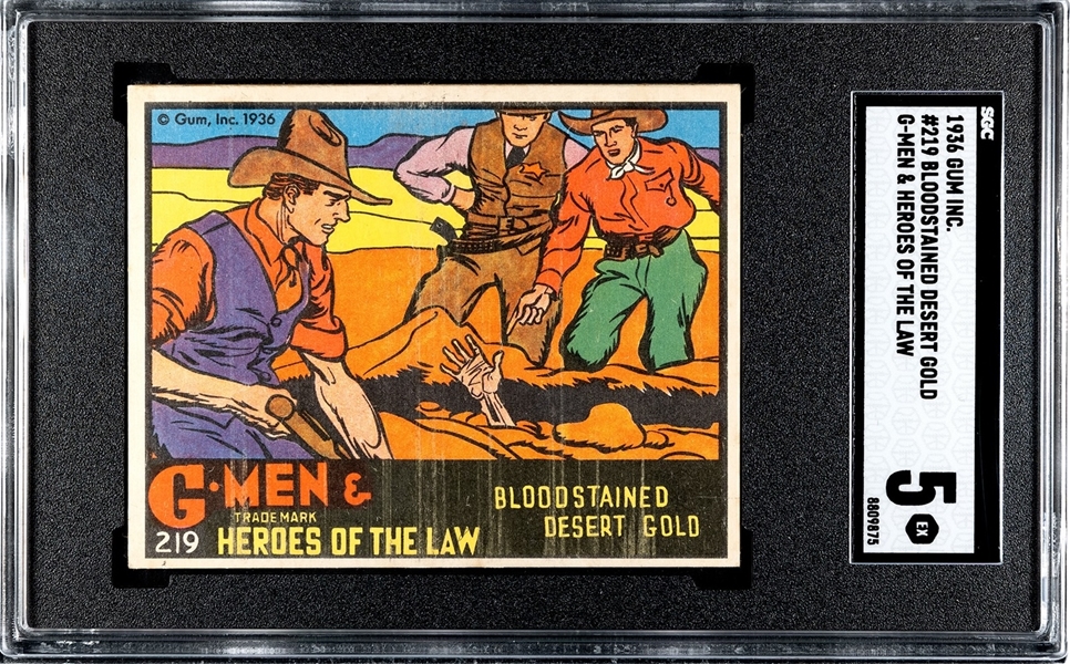 R60 Gum Inc G-Men and the Heroes of the Law #219 Bloodstained Desert Gold SGC5