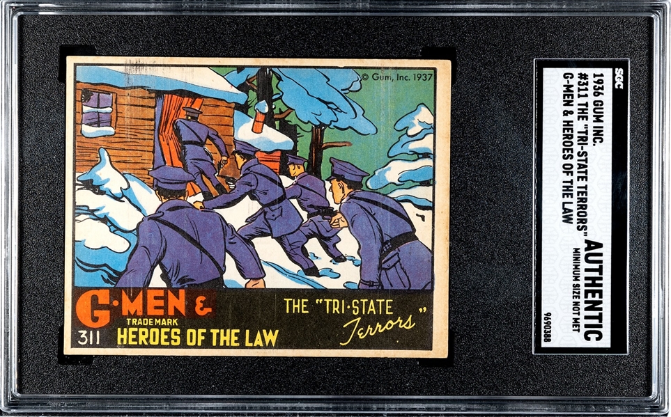 R60 Gum Inc G-Men and the Heroes of the Law #311 The Tri-State Terrors SGC Auth