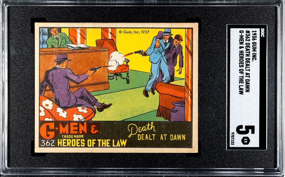 R60 Gum Inc G-Men and the Heroes of the Law #362 Death Dealt at Dawn SGC5