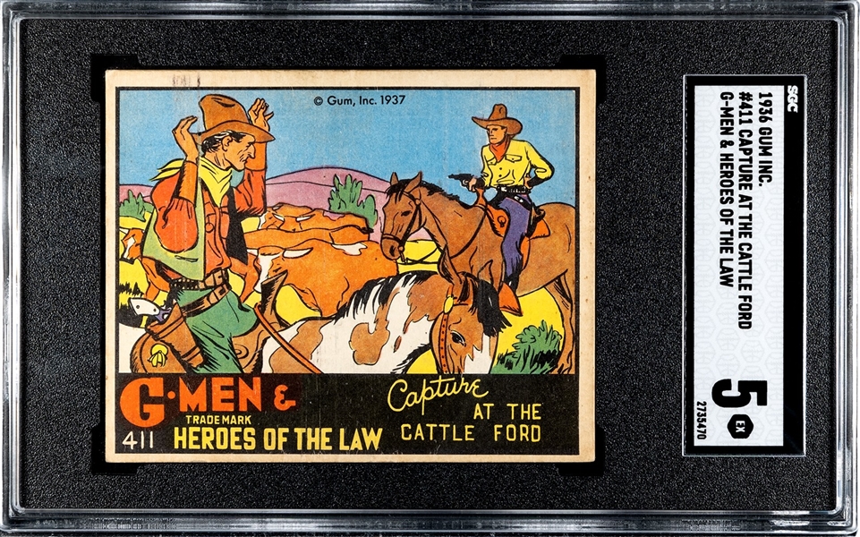 R60 Gum Inc G-Men and the Heroes of the Law #411 Capture at the Cattle Ford SGC5