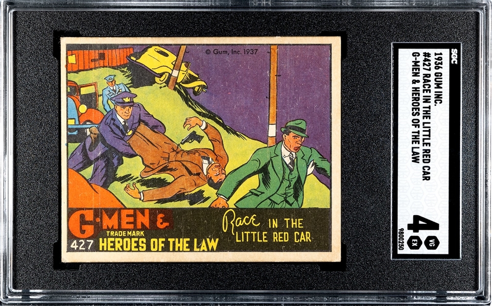 R60 Gum Inc G-Men and the Heroes of the Law #427 Race in the Little Red Car SGC4