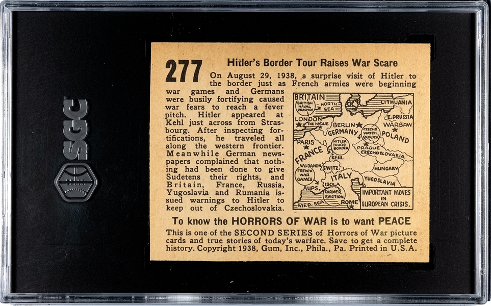 R69 Gum Inc Horrors of War #277 Hitler's Border Tour SGC5 EX