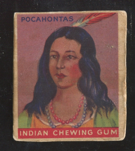 R73 Goudey Gum Indian Gum #33 Pocahantas with Full-Color Bleed Image on Back