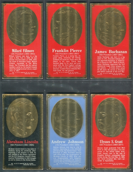 1965 Topps Embossed Presidents and Famous Americans Complete Set of (44)