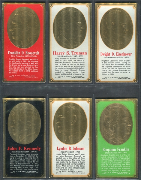 1965 Topps Embossed Presidents and Famous Americans Complete Set of (44)