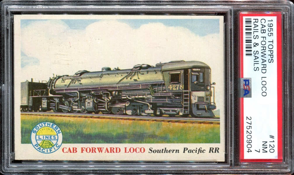 1955 Topps Rails & Sails #120 Cab Forward Loco PSA7 NM