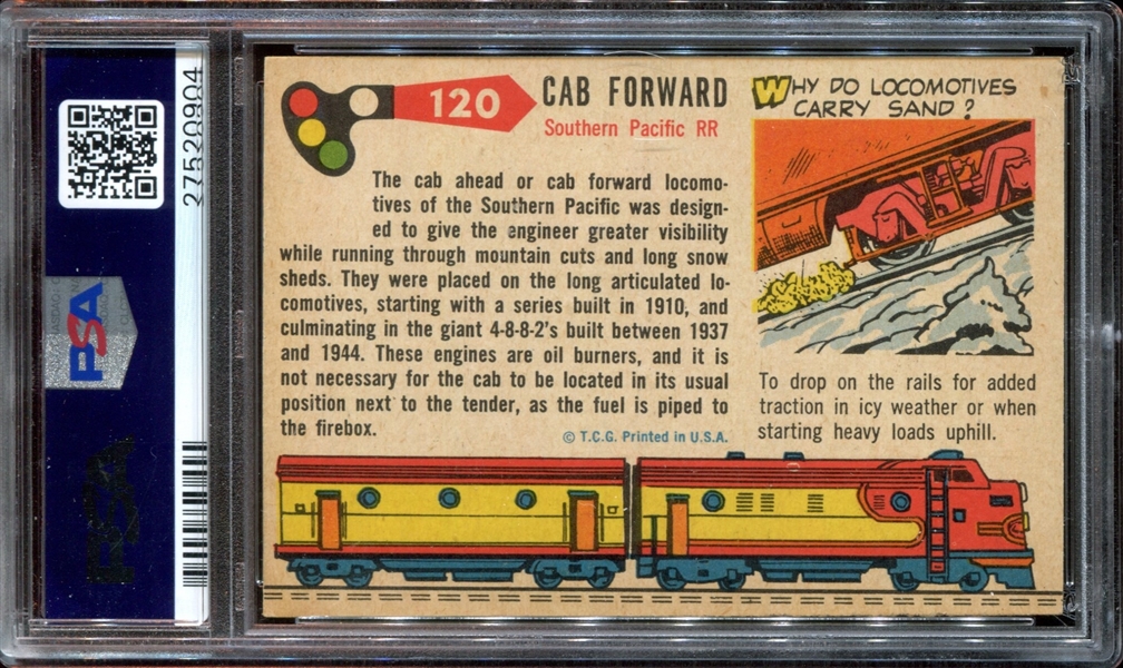 1955 Topps Rails & Sails #120 Cab Forward Loco PSA7 NM