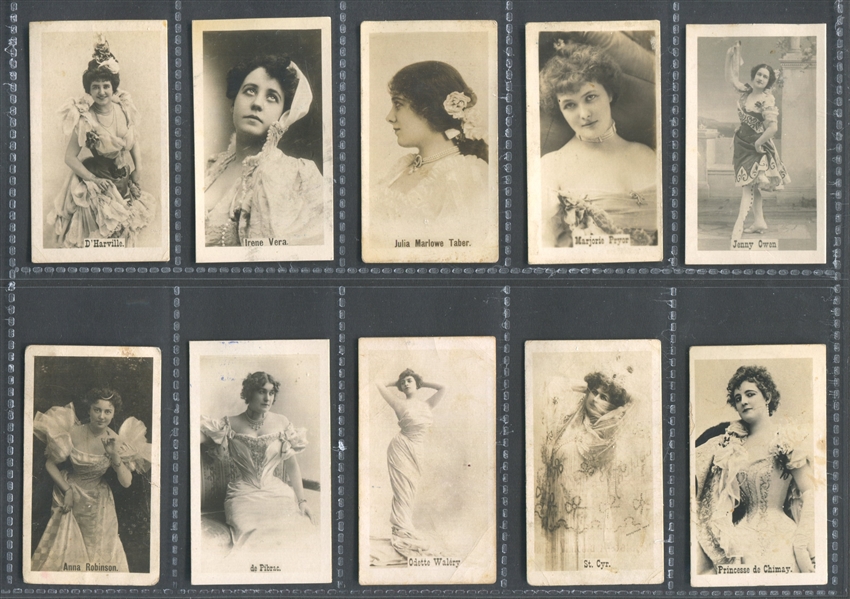 T401-2 American Tobacco Company (ATC) Actresses (Thin) Lot of (10) Different Cards