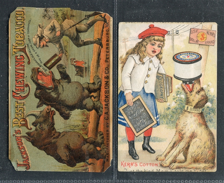 19th Century Trade Card Lot of (8) Mostly Tobacco/Cigarette Cards