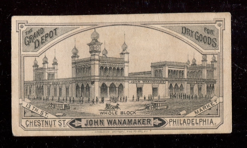 Interesting Tobacco Card-sized Trade Card for John Wanamaker's Grand Depot