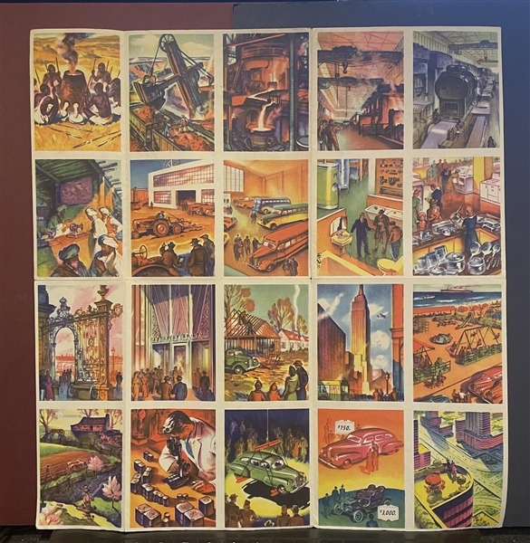 F213-8I Coca Cola Our America : Steel Complete (20) Card Set on Uncut Sheet