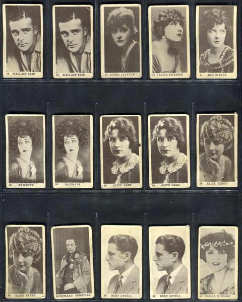 C142-1 Tobacco Products Corp Sepia Film Stars Lot of (21) Cards