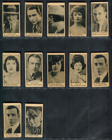 W-UNC Movie Stars (Like T85 Strollers) Numbered Blank-Back Lot of (13) Cards