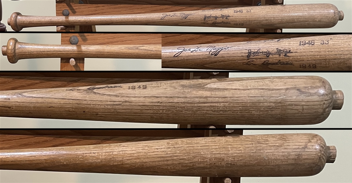 1946/1949 Louisville Slugger Hillerich & Bradsby Vault Baseball Bat with Multiple Name Brands Including Joe DiMaggio