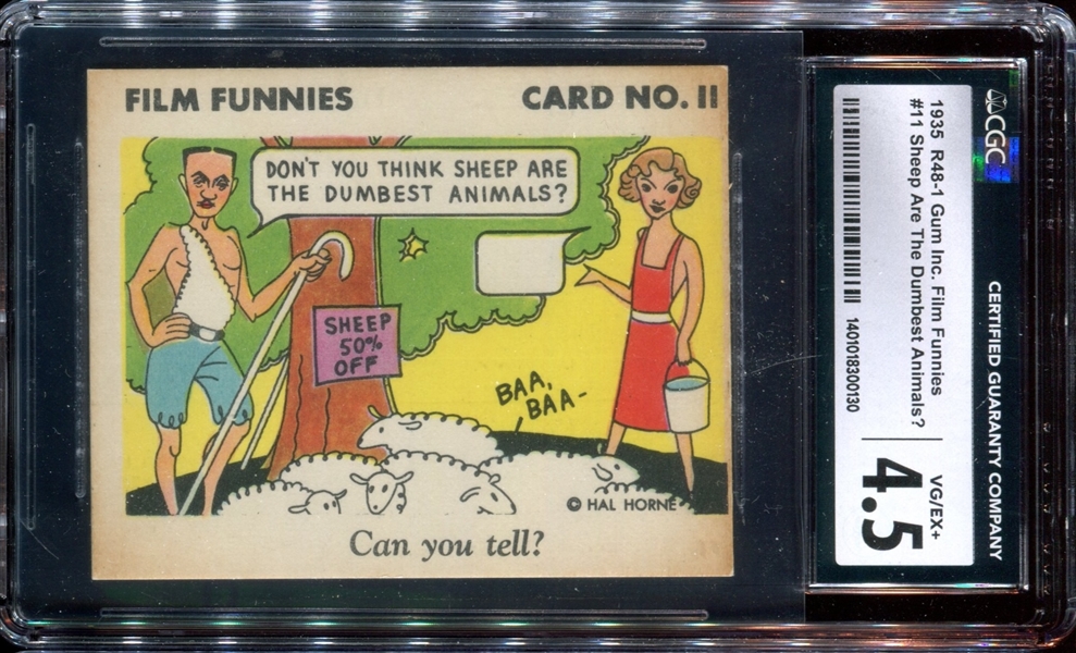 R48 Gum Inc Film Funnies #11 Myrna Loy (Type 1) CGC4.5 VG-EX+