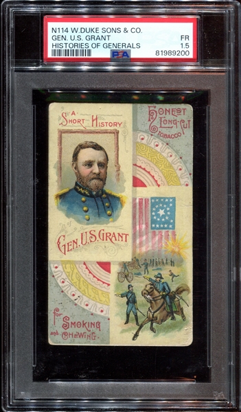 N114 Duke Honest Long Cut Civil War Generals General U.S. Grant PSA-Graded