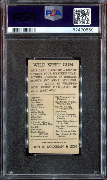 E50 John H. Dockman Wild West Gum Theodore Roosevelt PSA2 Good