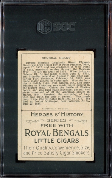 T68 Royal Bengals Men of History General U.S. Grant SGC3 VG