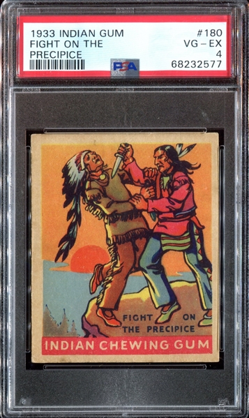 R73 Goudey Gum Indian Gum #180 Fight on the Precipice PSA4 VG-EX