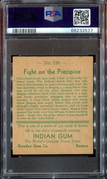 R73 Goudey Gum Indian Gum #180 Fight on the Precipice PSA4 VG-EX